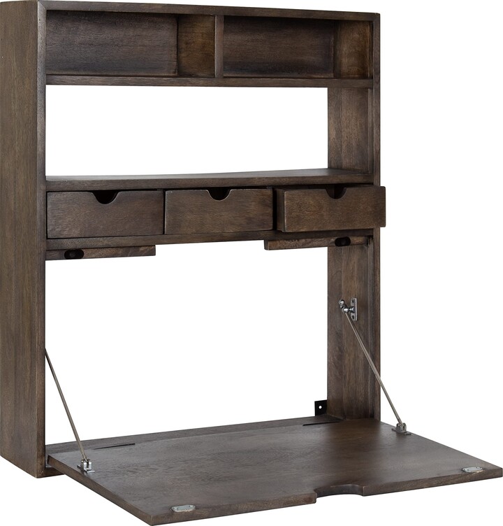 Kate and Laurel Rustic Wood Floating Desk ShopStyle