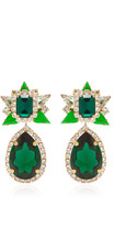 Thumbnail for your product : Shourouk Galaxy Gold-Plated Swarovski Crystal Earrings in Green