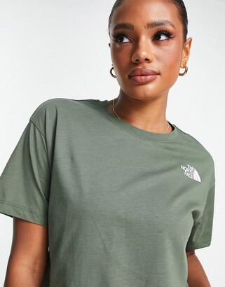 The North Face Simple Dome cropped t-shirt in khaki - ShopStyle
