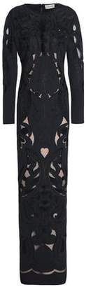 Temperley London Embroidered Neoprene And Point D'espirit Gown