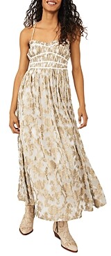 Free People Charlie Bustier Metallic Floral Maxi Dress