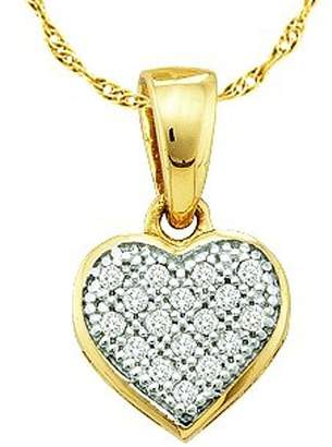 DazzlingRock Collection 0.05 Carat (ctw) 10k Yellow Gold Round White Diamond Ladies Heart Pendant