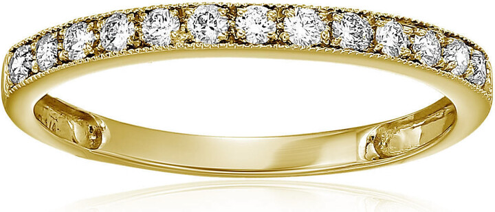 Vir Jewels 1/4 cttw Diamond Wedding Band with Milgrain 14K White or Yellow Gold Prong Set
