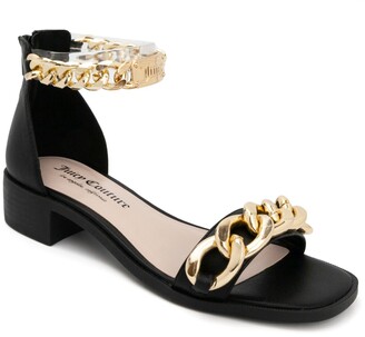 Juicy Couture Women's Themis Heeled Sandals - Black, Gold-BY - ShopStyle