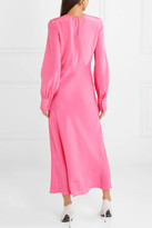 Thumbnail for your product : Les Rêveries Gathered Silk Crepe De Chine Maxi Dress - Pink