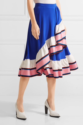 Emilio Pucci Ruffled Silk Skirt - Blue