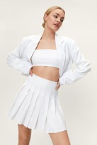 Thumbnail for your product : Nasty Gal Womens Pleated Linen Tennis Mini Skirt - White - 6