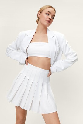 Nasty Gal Womens Pleated Linen Tennis Mini Skirt - White - 6