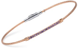 Charriol Women's Laetitia Amethyst-Accent Two-Tone PVD Stainless Steel Bendable Cable Bangle Bracelet