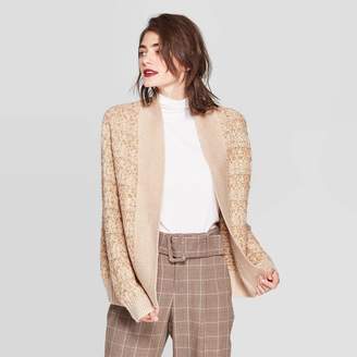 A New Day Women's Long Sleeve Ribbed Cuff Tweed Cardigan