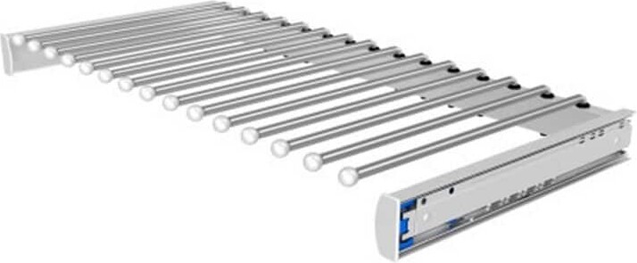 Rev-A-Shelf 30 in. Polished Chrome Pullout Valet Rod Pants Organizer with Soft-Close for Custom Closet Systems