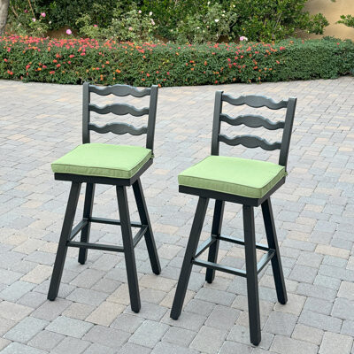 Lark Manor Aluminum 30 Inch Swivel Bar Stool with Cushion(set of 2)