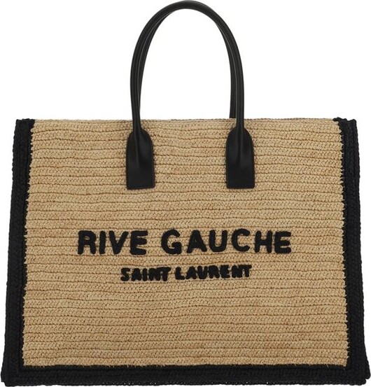 Saint Laurent Logo Embroidered Rive Gauche Tote Bag
