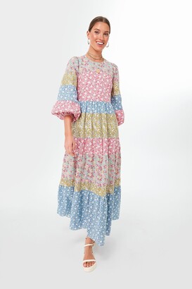 Hyacinth House Multi Floral Long Sleeve August Maxi Dress