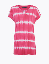 Thumbnail for your product : Marks and Spencer Tie-Dye V-Neck Relaxed Longline Top