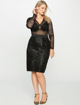 Thumbnail for your product : ELOQUII Embroidered Sequin Pencil Skirt