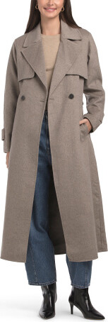 TJMAXX Double Breasted Trench Coat For Women, Nylon/Cotton/Polyester
