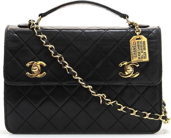 Chanel Pre Owned 1990-1991 diamond-quilted double CC turn-lock two