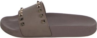 Valentino Rockstud Accents Rubber Slides