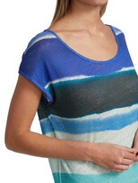 Thumbnail for your product : Majestic Filatures Tie-Dye Striped Linen Sheath Dress