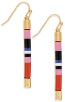 Thumbnail for your product : Kate Spade Gold-Tone Black & White Linear Drop Earrings