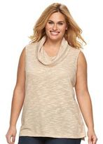 Thumbnail for your product : Dana Buchman Plus Size Marled Cowlneck Top