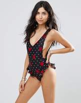 Thumbnail for your product : Motel Floral Frill Swimsuit