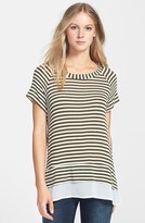 Thumbnail for your product : Olivia Moon Stripe Chiffon & Knit Top