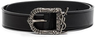 Saint Laurent logo leather belt