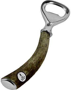 English Pewter Company Stag Horn Bottle Opener, Brown
