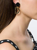 Thumbnail for your product : Dolce & Gabbana rose and logo drop earrings