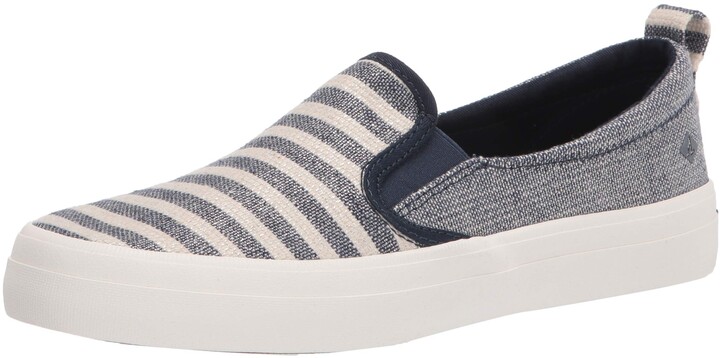 women's crest twin gore sparkle stripe linen sneaker