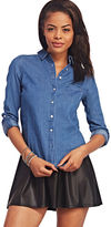 Thumbnail for your product : Wet Seal Classic Denim Button-Up Shirt