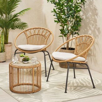Christopher Knight Home Speakes Outdoor Faux Wicker Chat Set