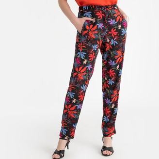 Anne Weyburn Floral Print Slim Fit Trousers, Length 30.5"