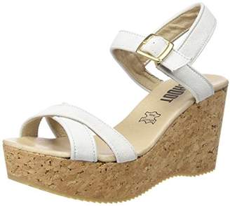 Shoot! SHOOT Women's Shoes SH-160035 Damen Sommer Plateau Sandale Wedges Open Toe Sandals White Size: