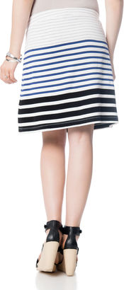 A Pea in the Pod Under Belly Striped Maternity Skirt