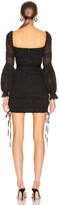 Thumbnail for your product : Self-Portrait Shirred Chiffon Mini Dress in Black | FWRD