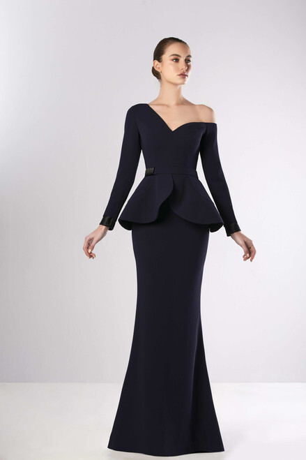 black long sleeve peplum dress