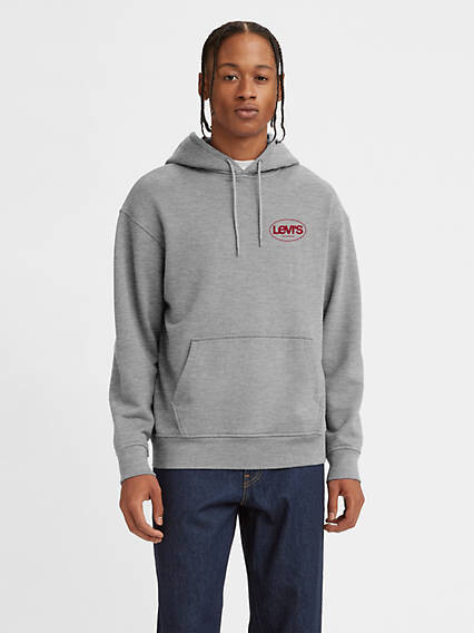 Levi's Relaxed Graphic Hoodie Sweatshirt - Men's - Medium Heather Grey -  ShopStyle