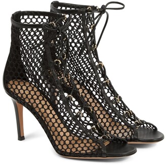 Gianvito Rossi Helena leather-trimmed ankle boots