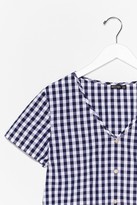 Thumbnail for your product : Nasty Gal Womens Gingham Ruffle Hem Crop Top - Black - 4