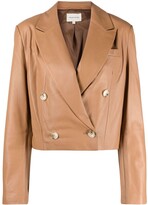 Thumbnail for your product : LOULOU STUDIO Double-Breasted Leather Blazer