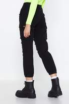 Thumbnail for your product : Nasty Gal Womens Cargo For It Distressed Trousers - black - L