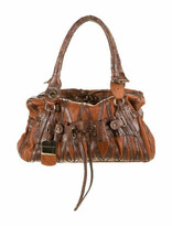 Thumbnail for your product : Alessandro Dell'Acqua Embossed Leather-Trimmed Shoulder Bag Brown