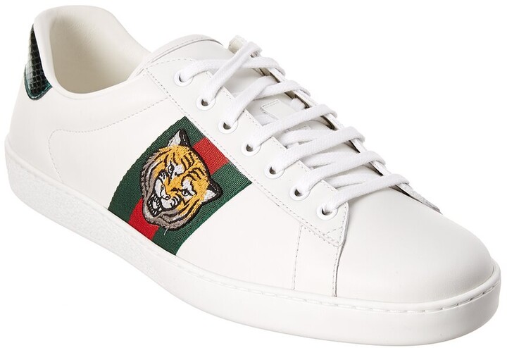 Mathis skitse Egen Gucci Ace Embroidered Tiger Leather Sneaker - ShopStyle
