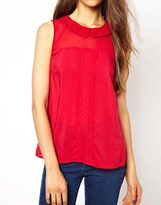 Thumbnail for your product : Oasis Lace And Chiffon Collar Top