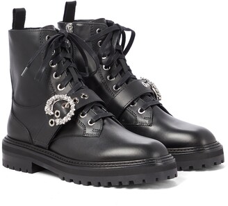 Jimmy Choo Cora leather combat boots - ShopStyle