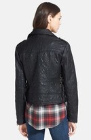 Thumbnail for your product : Betsey Johnson Textured Faux Leather Moto Jacket (Online Only)