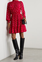 Thumbnail for your product : MICHAEL Michael Kors Shirred Printed Crepe Mini Dress - x small